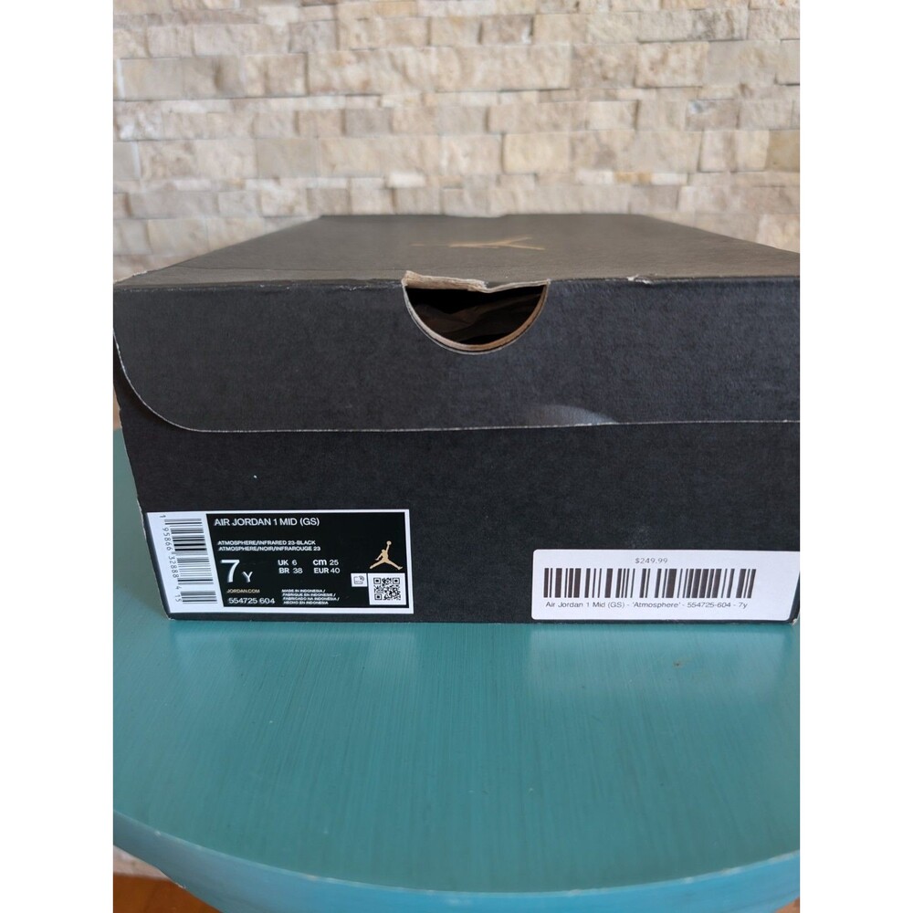 NIB Nike Air Jordan 1 High Zip AT0575-600 W Sz 9 Shoes Bordeaux Purple Sz 7Y - Picture 5 of 10